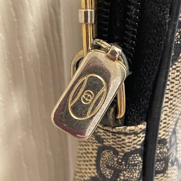 VTG GUCCI PVC Leather GG Supreme Crossbody Shoulder Bag Black Serial 89-02-068 - Picture 6 of 13